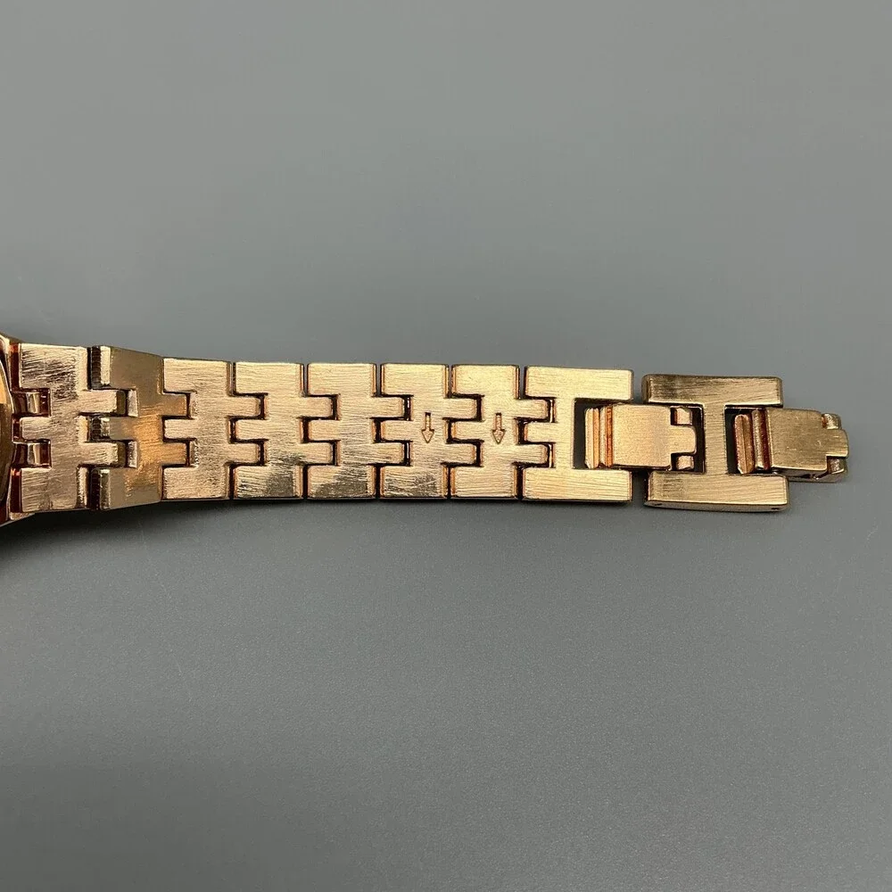 Anne Klein AK/3816 Womens Watch 34mm Rose Gold Tone Crystals New Battery 7.25